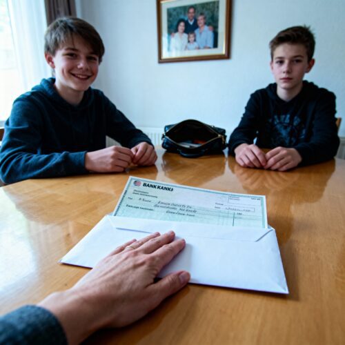 Junge Erben erhalten einen Bankcheck, doch droht durch die Annahme der Verlust ihres Pflichtteil-Anspruchs?