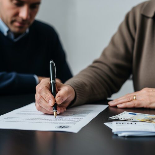 Die Unterschrift besiegelt die Grundstücksüberlassung gegen Leibrente, relevant für die Hemmung der Zehnjahresfrist des Pflichtteils.
